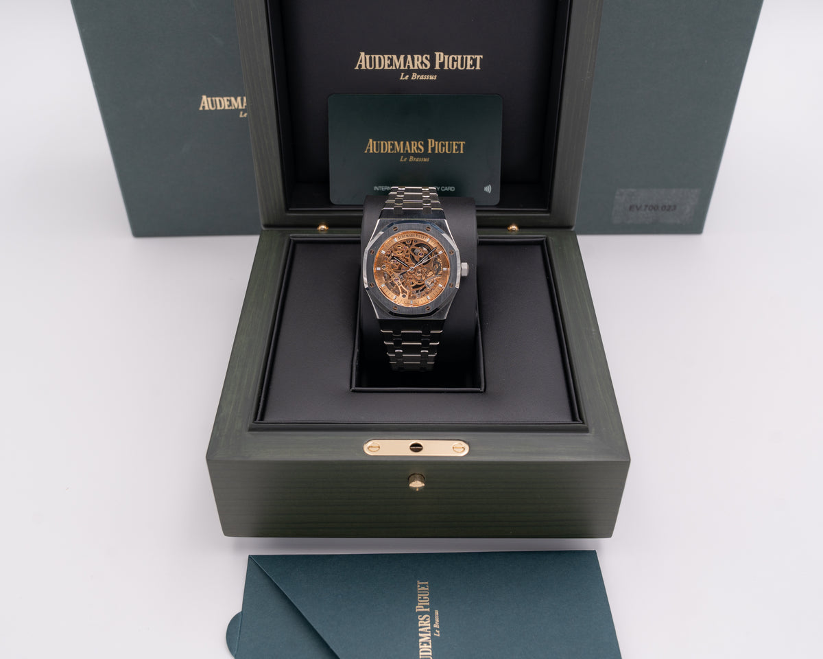 Audemars Piguet Royal Oak 41mm 15407ST Salmon Double Balance Wheel Open Worked