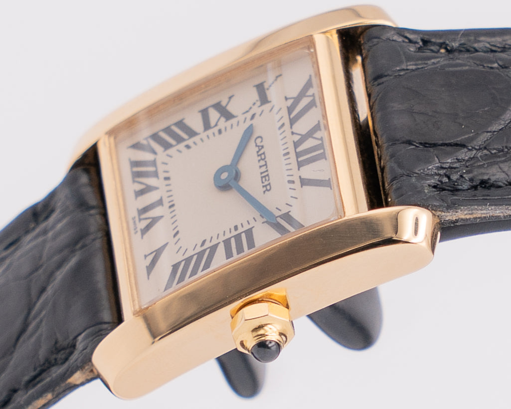 Cartier Tank Francaise 20mm W5000256 Yellow gold on Leather