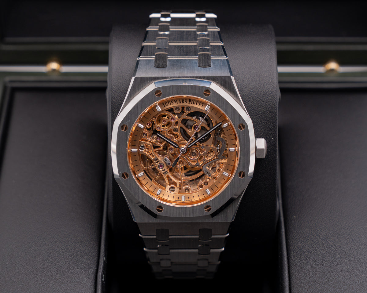 Audemars Piguet Royal Oak 41mm 15407ST Salmon Double Balance Wheel Open Worked