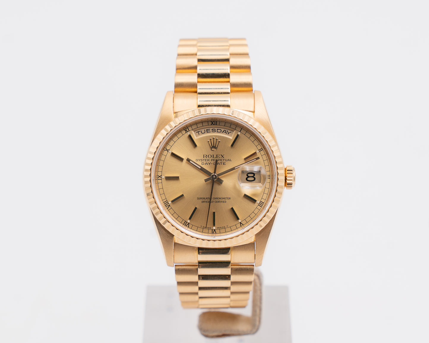 Rolex Day Date 36mm 18238 Gold Case Champagne Dial 2000