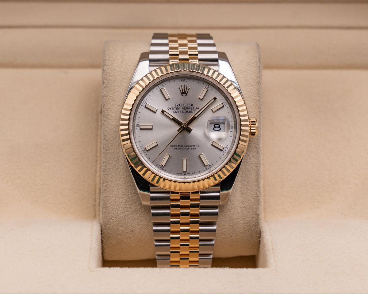Rolex Datejust 41mm 126333 Two Tone Fluted Jubilee Silver Dial 2024