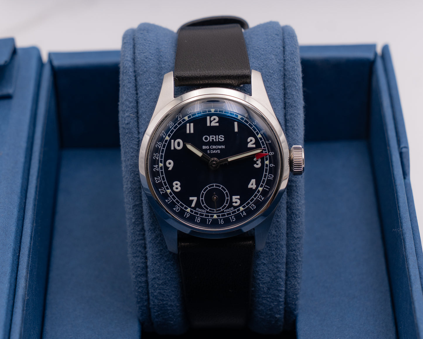 Oris Big Crown Pointer Date Calibre 403 38mm Blue Dial Leather