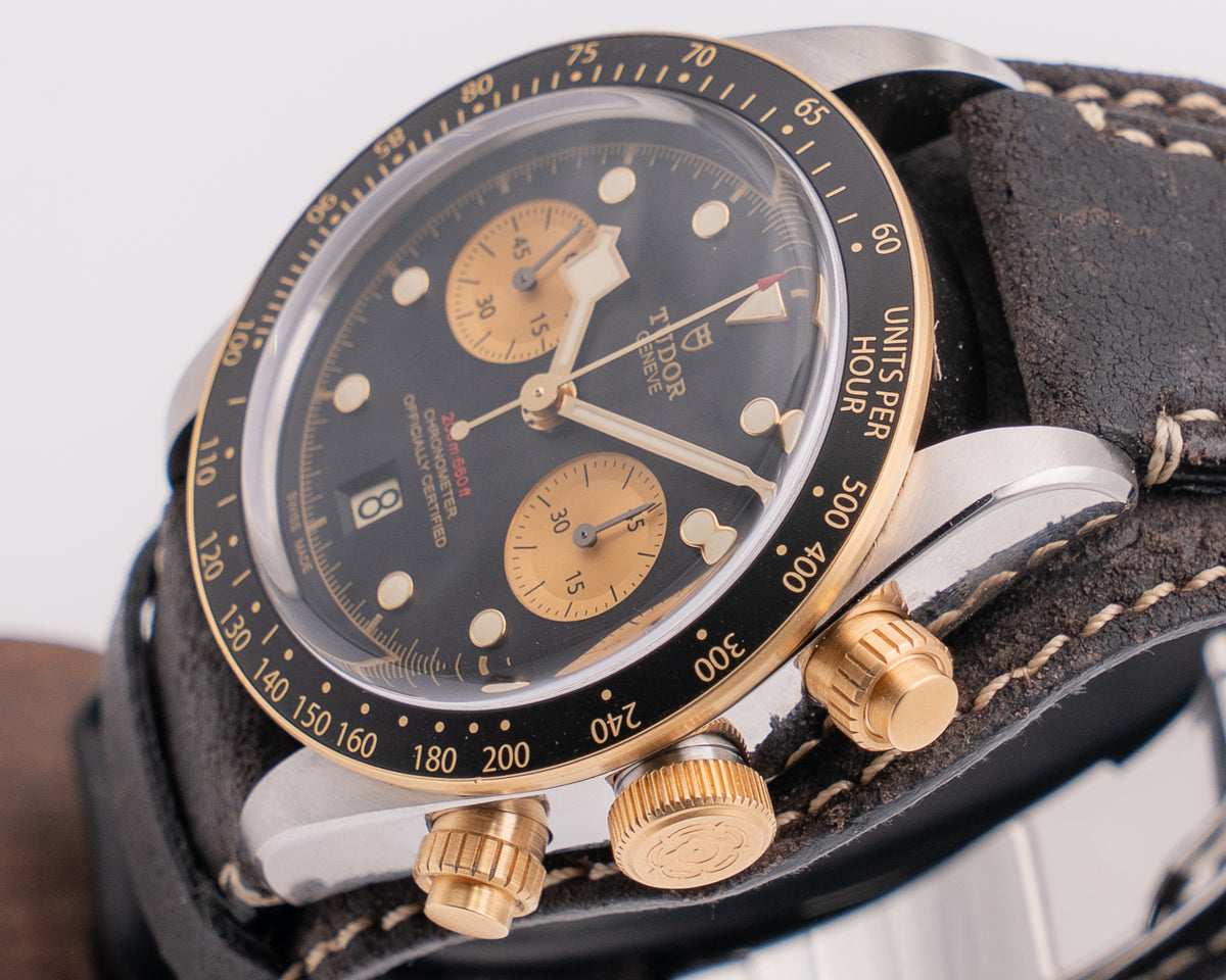 Tudor BLACK BAY 41mm  79363N-0002 CHRONO S&G On Leather Strap