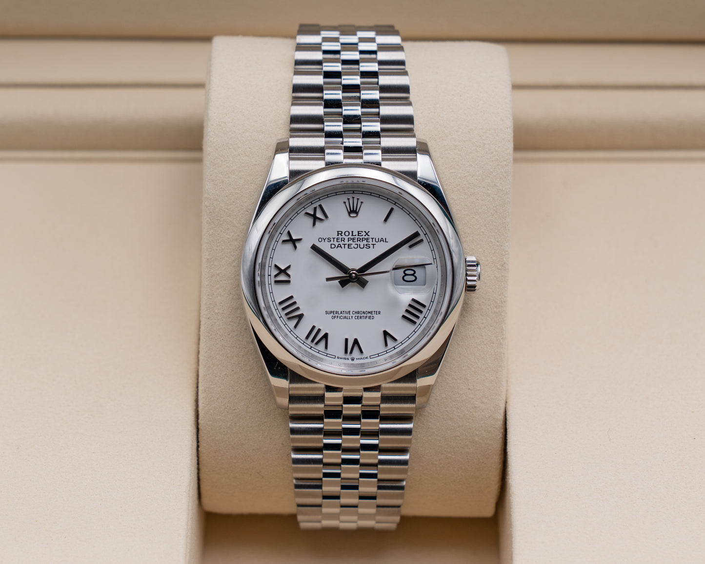 Rolex Datejust 36mm 126200 White Roman Dial Smooth Jubilee 2026
