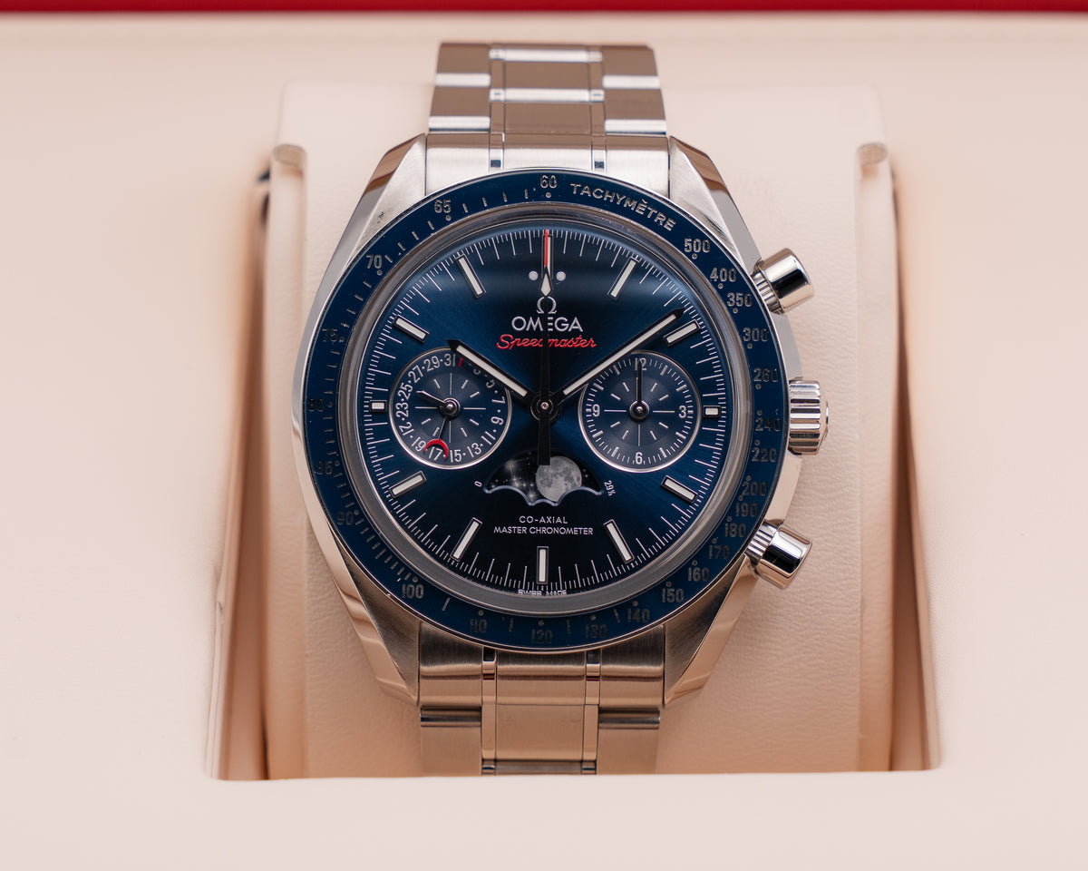 Omega Speedmaster Moonphase Chronograph Master Chronometer 44.25mm 304.33.44.52.03.001 Blue Dial 2024