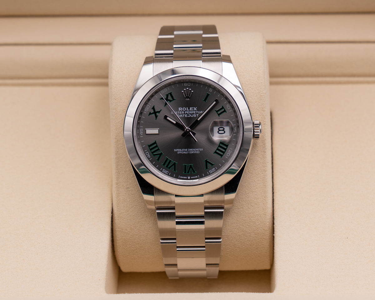 Rolex Datejust 41mm 126300 Wimbledon Dial Smooth Oyster 2026