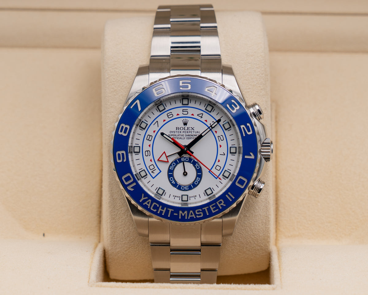 Rolex Yacht-Master 2 44mm 116680 Blue Bezel White Dial 2017