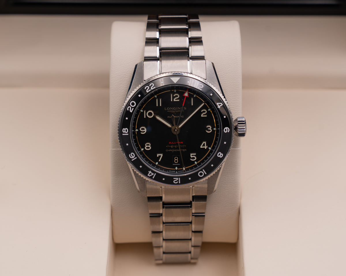 Longines Spirit Zulu Time 39mm L3.802.1.53.6 Titanium Black and Grey Bezel 2025