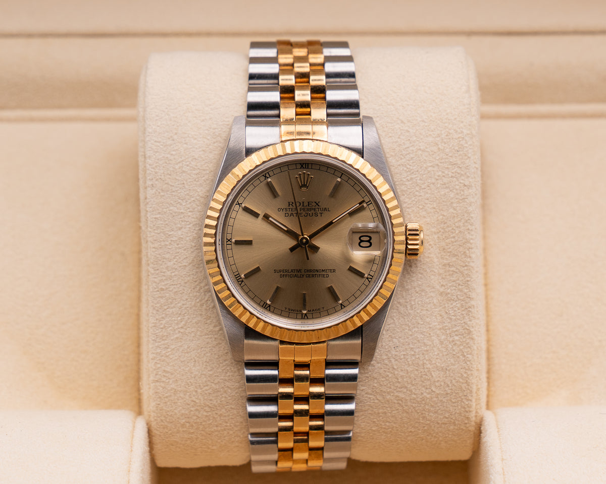 Rolex Datejust 31mm 68273 Fluted Bezel Two-Tone Jubilee Watch  Champagne Dial 2000