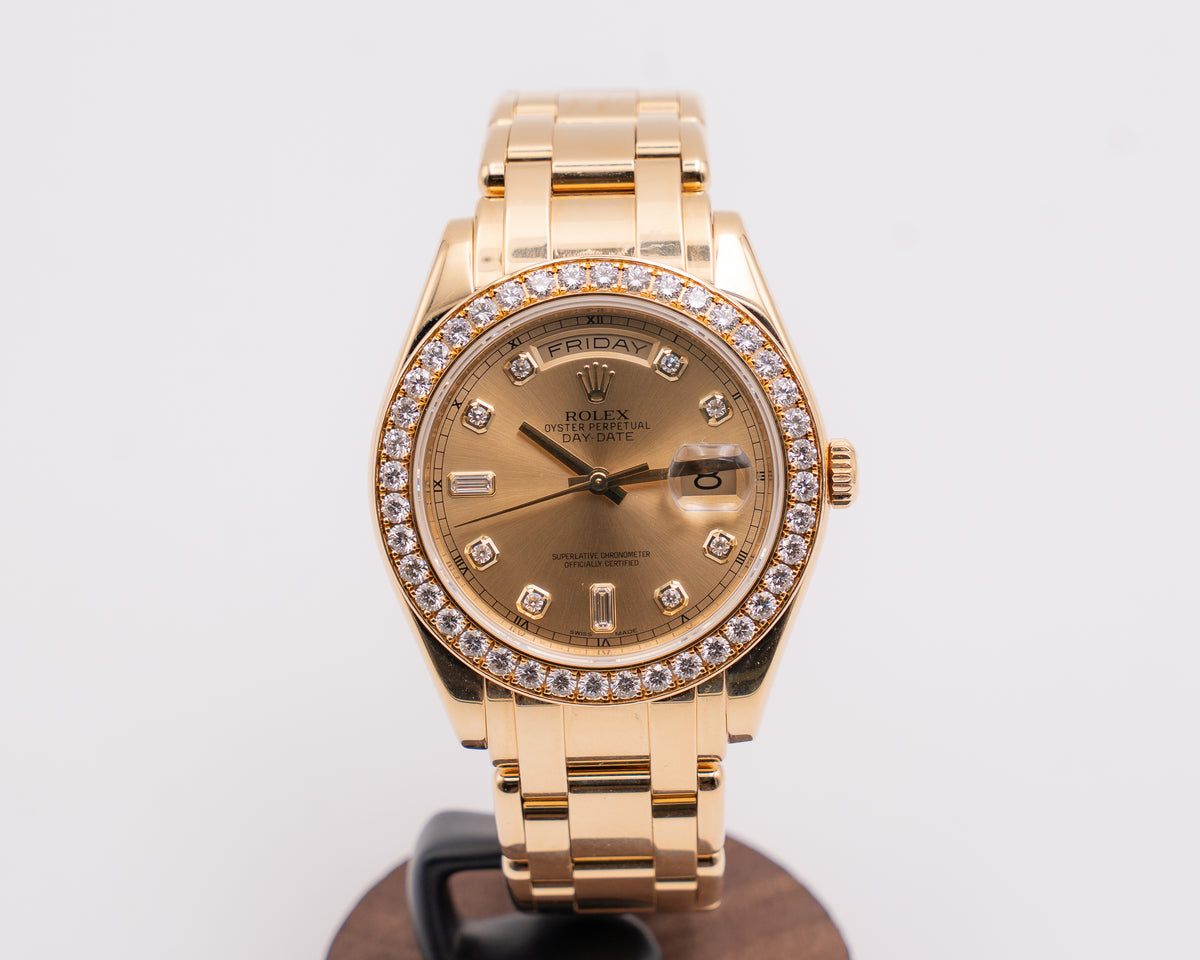 Rolex Day-Date Masterpiece 39mm 18948 Yellow Gold Diamond Bezel and Dial 2013