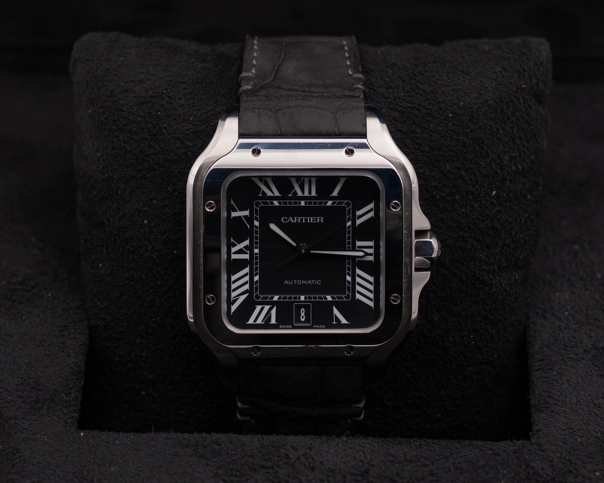 Cartier Santos Large 39mm WSSA0096 Black Dial Black Leather Strap 2025