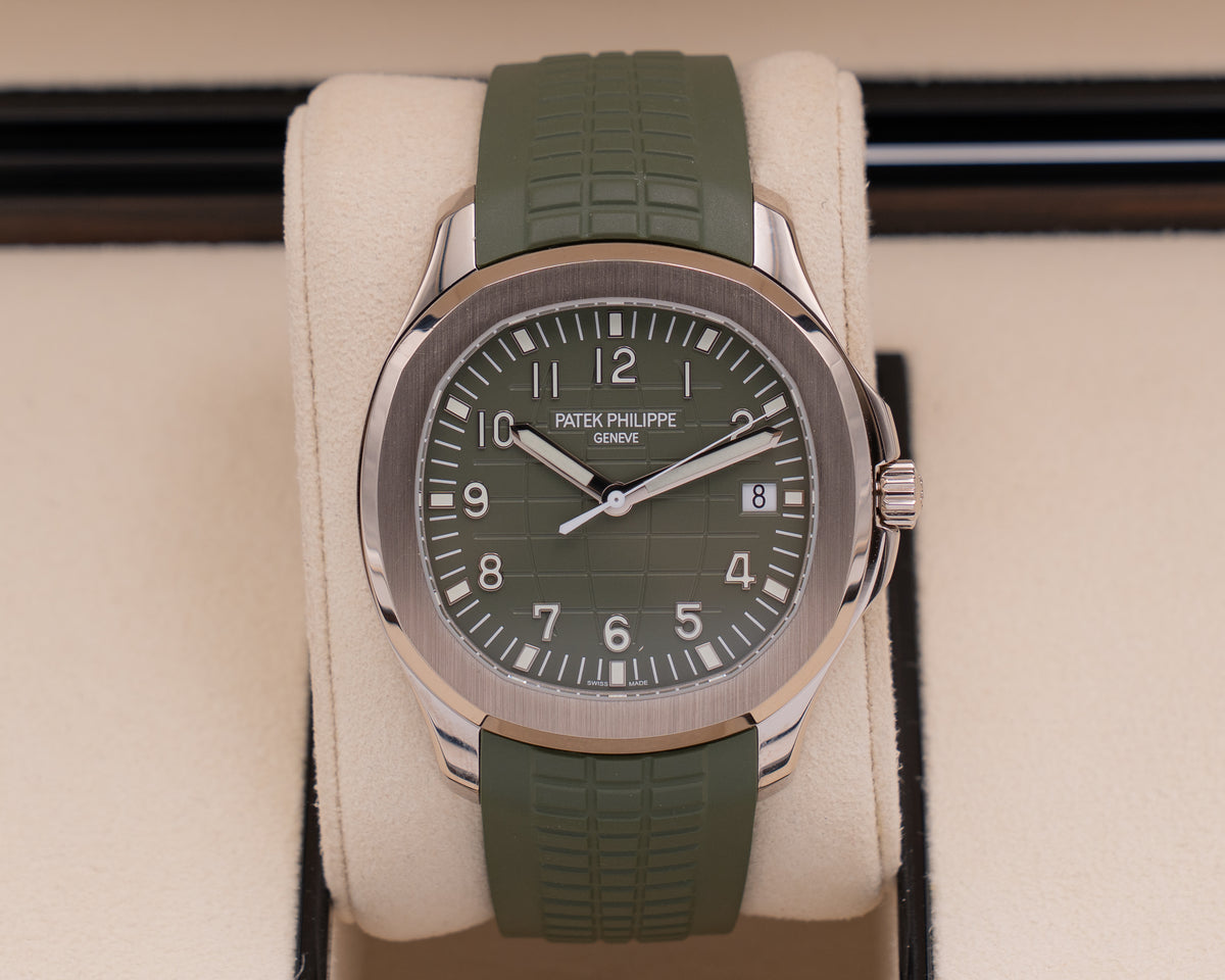 Patek Philippe Aquanaut 42mm 5168G-010 White Gold Khaki Green Dial 2021