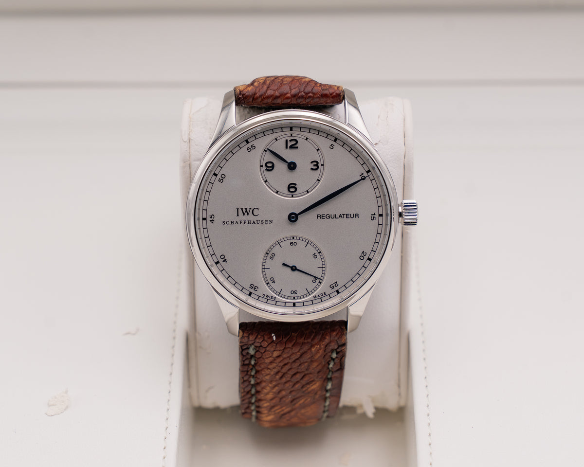 IWC Portugieser Regulateur 43.10mm IW5444-01 Silver Dial Brown Strap 2007