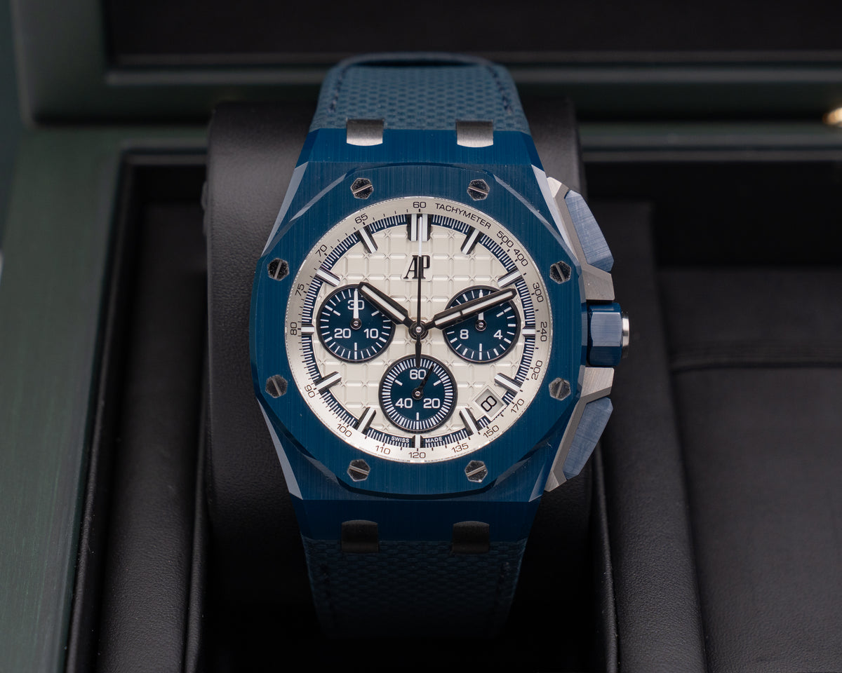 Audemars Piguet Royal Oak Offshore Chronograph 43mm 26420CD.OO.A029VE.01 Blue Ceramic Blue Textile strap