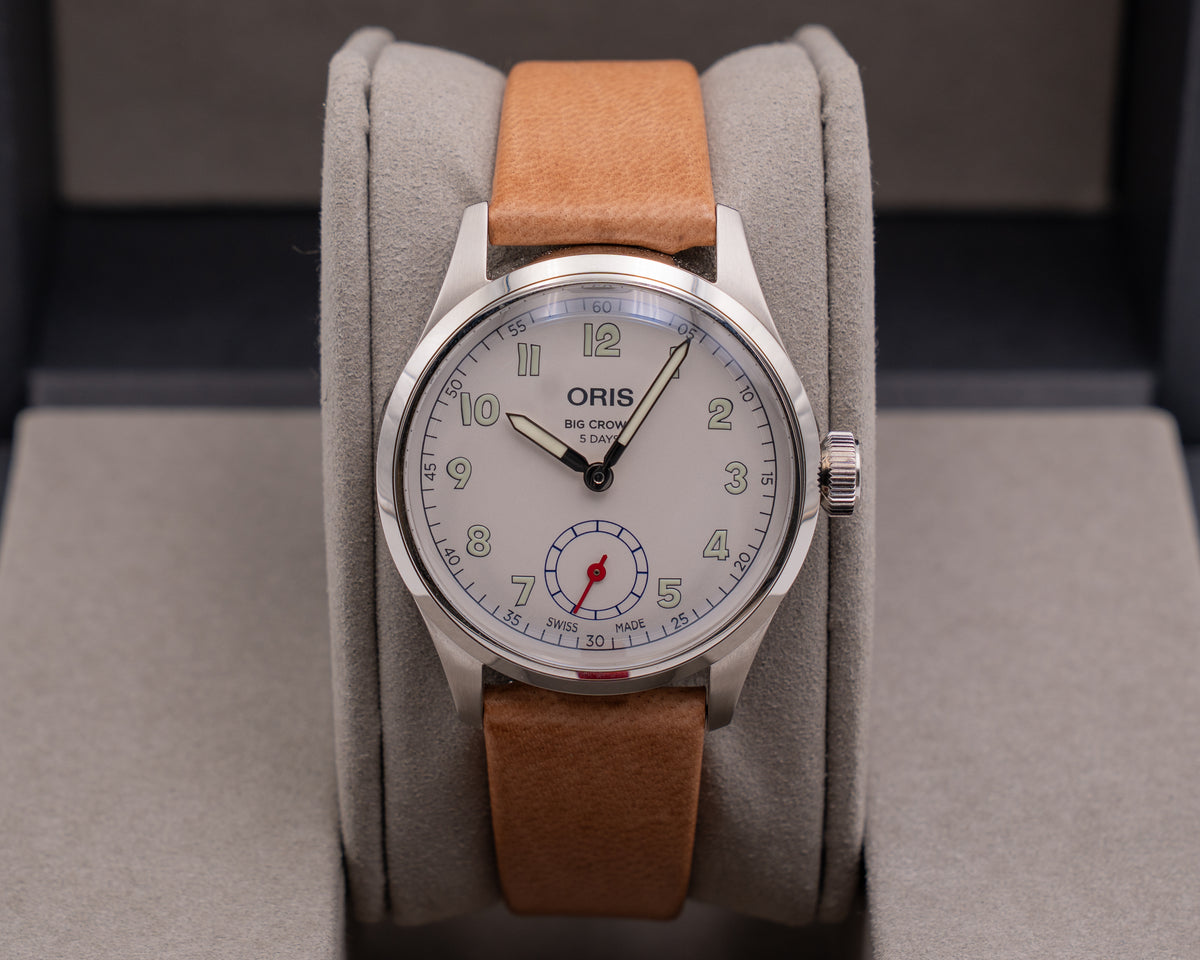 UNWORN STICKERED Oris Big Crown Wings of Hope Limited Edition 40mm White Dial Leather
