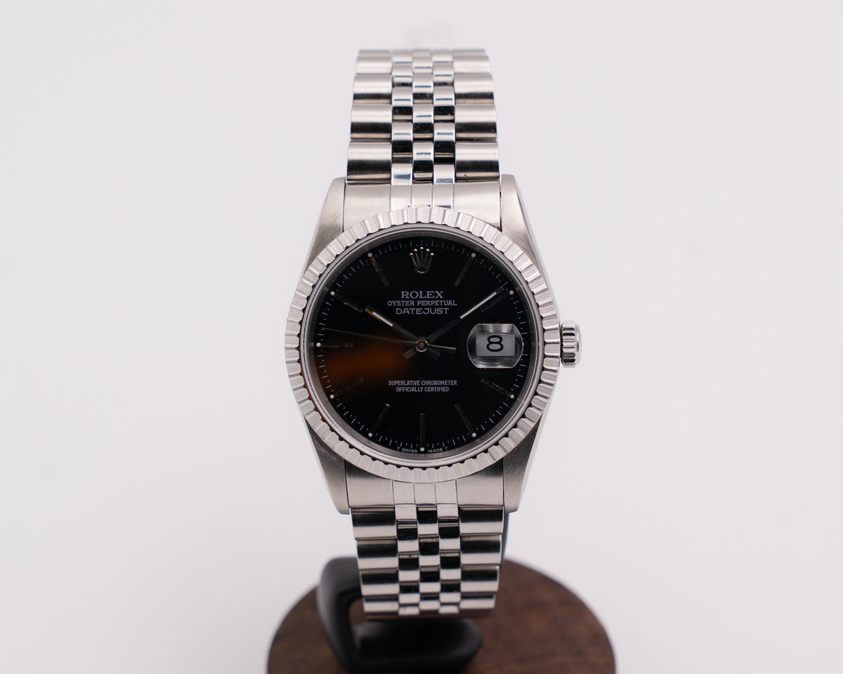 Rolex DateJust 36mm 16220 Black Dial On Jubilee 1990
