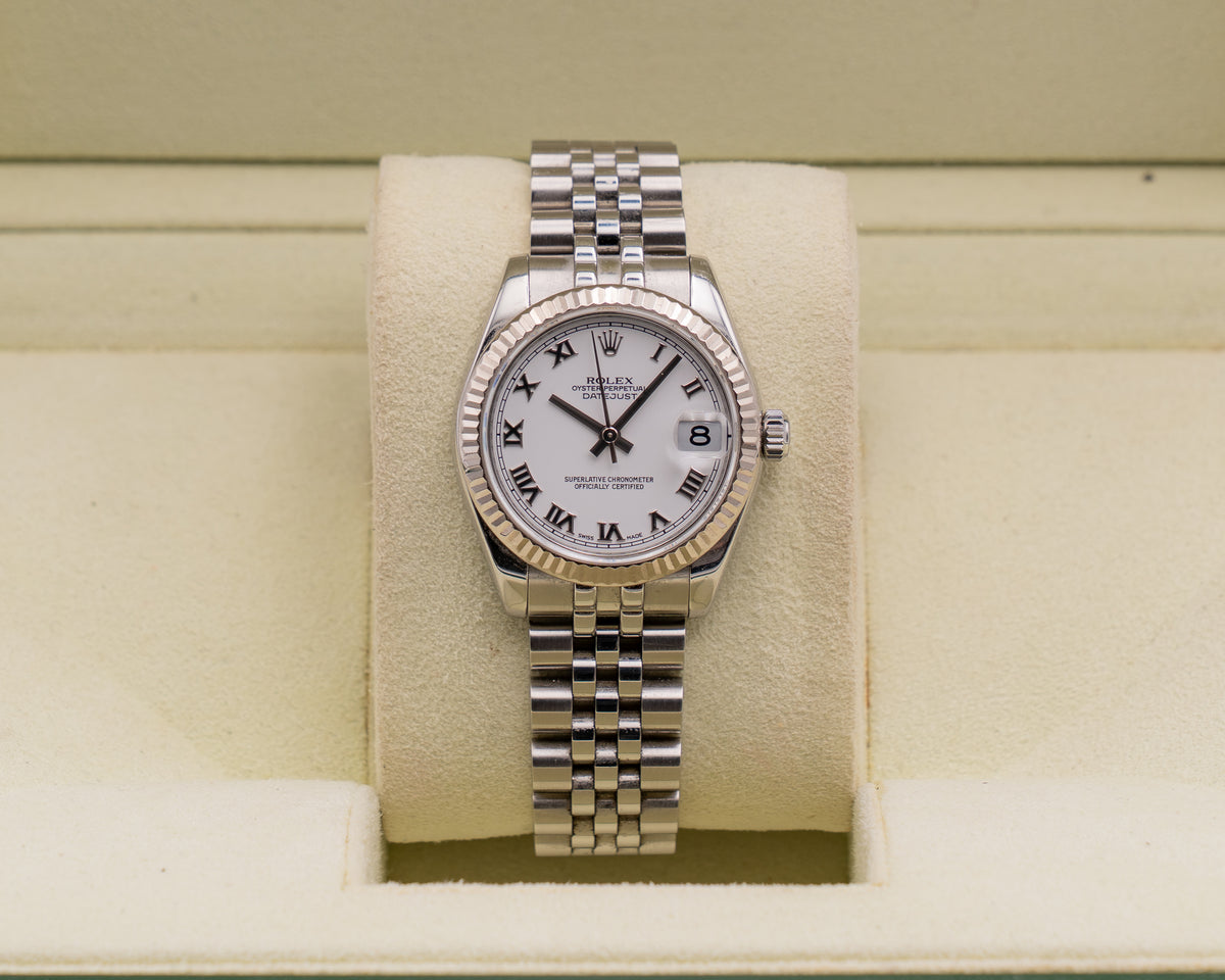 Rolex Steel and White Gold Datejust 31mm  178274 On Jubilee Open Date