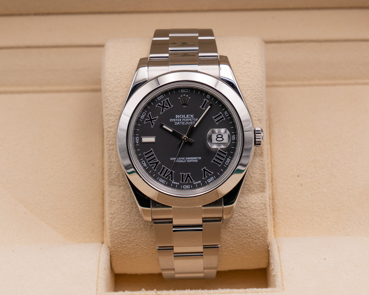 Rolex Datejust II 41mm 116300 Matte Black Roman Dial 2013