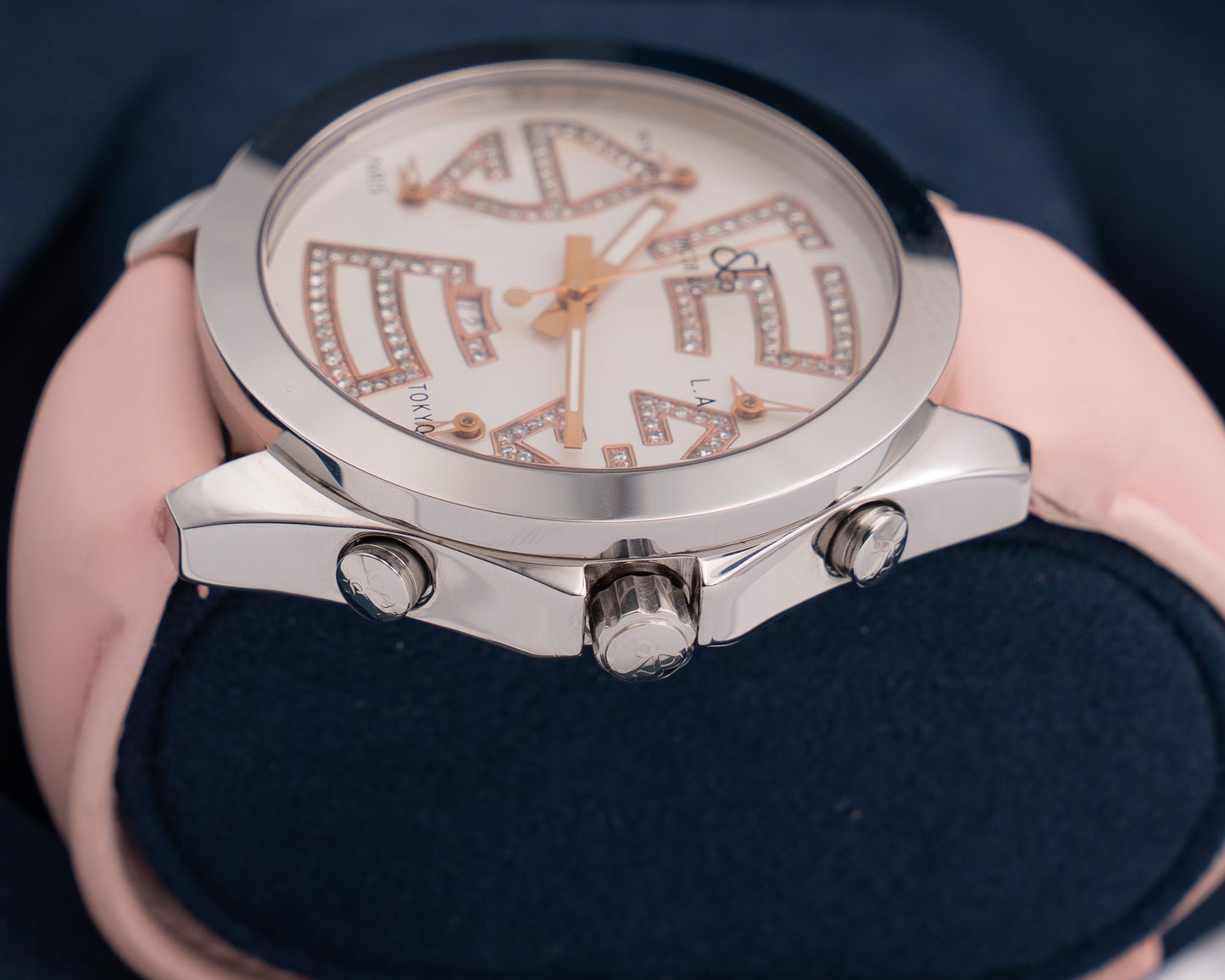 Jacob & Co Five Time Zone Mother of Pearl on Pink Strap