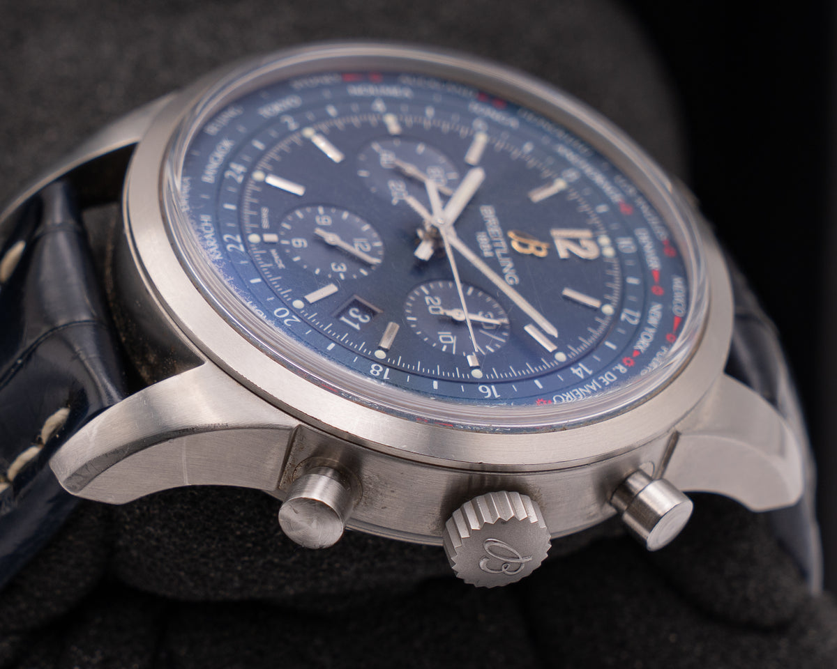 Breitling Chronograph 46mm ab0510u9-c879  blue world-time dial 2013