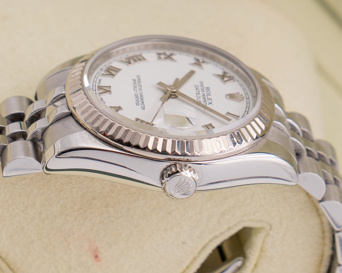 Rolex Steel and White Gold Datejust 31mm  178274 On Jubilee Open Date