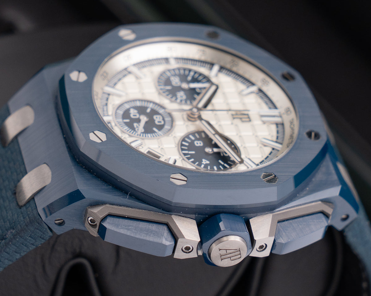 Audemars Piguet Royal Oak Offshore Chronograph 43mm 26420CD.OO.A029VE.01 Blue Ceramic Blue Textile strap