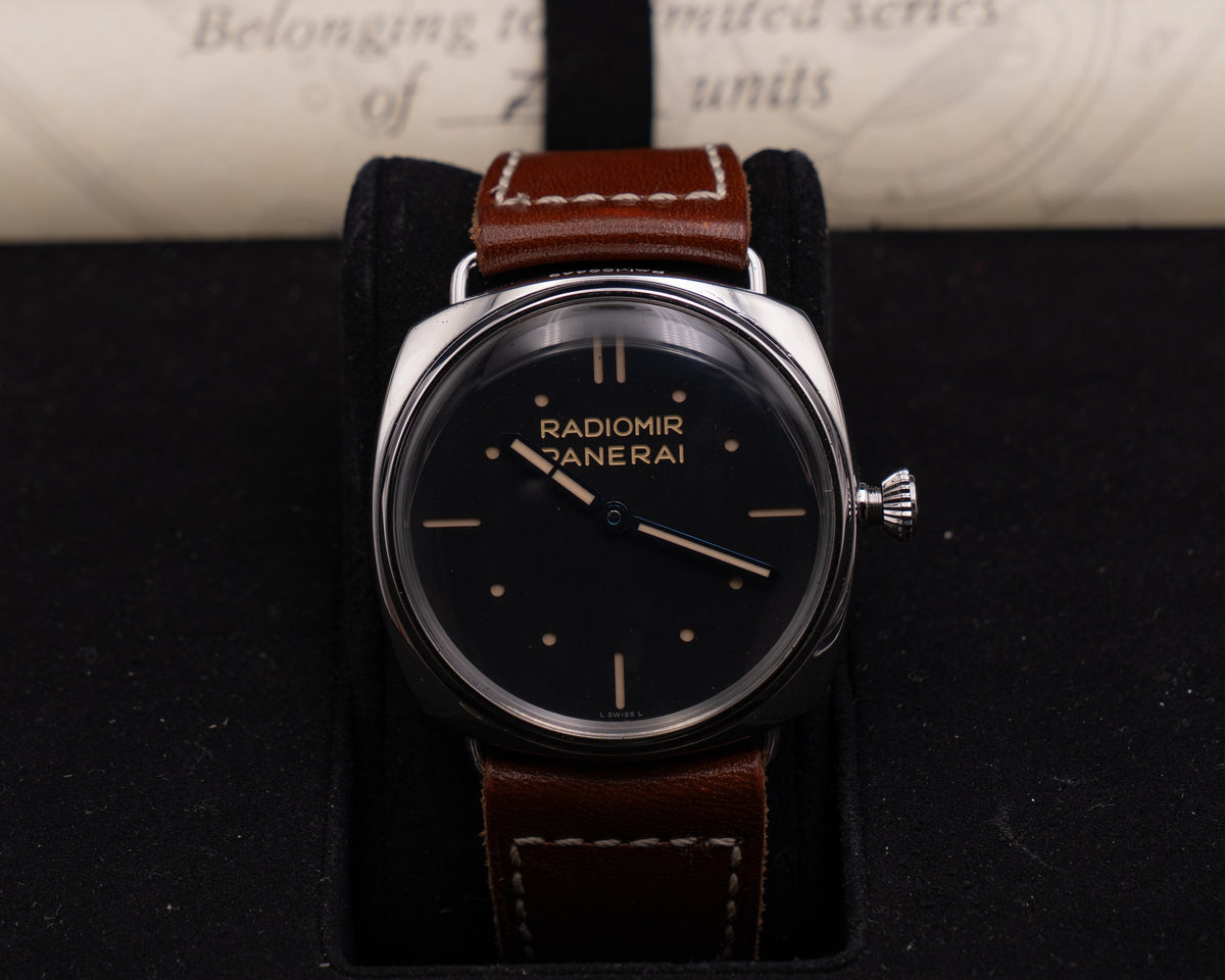 1 of 750 Panerai Radiomir S.L.C. 3 Days 47mm Pam00449 Black Dial Brown Strap