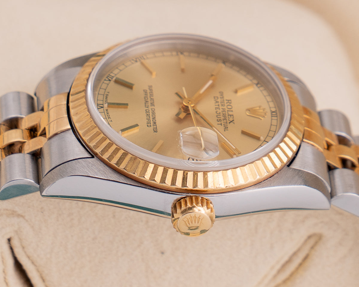 Rolex Datejust 31mm 68273 Fluted Bezel Two-Tone Jubilee Watch  Champagne Dial 2000