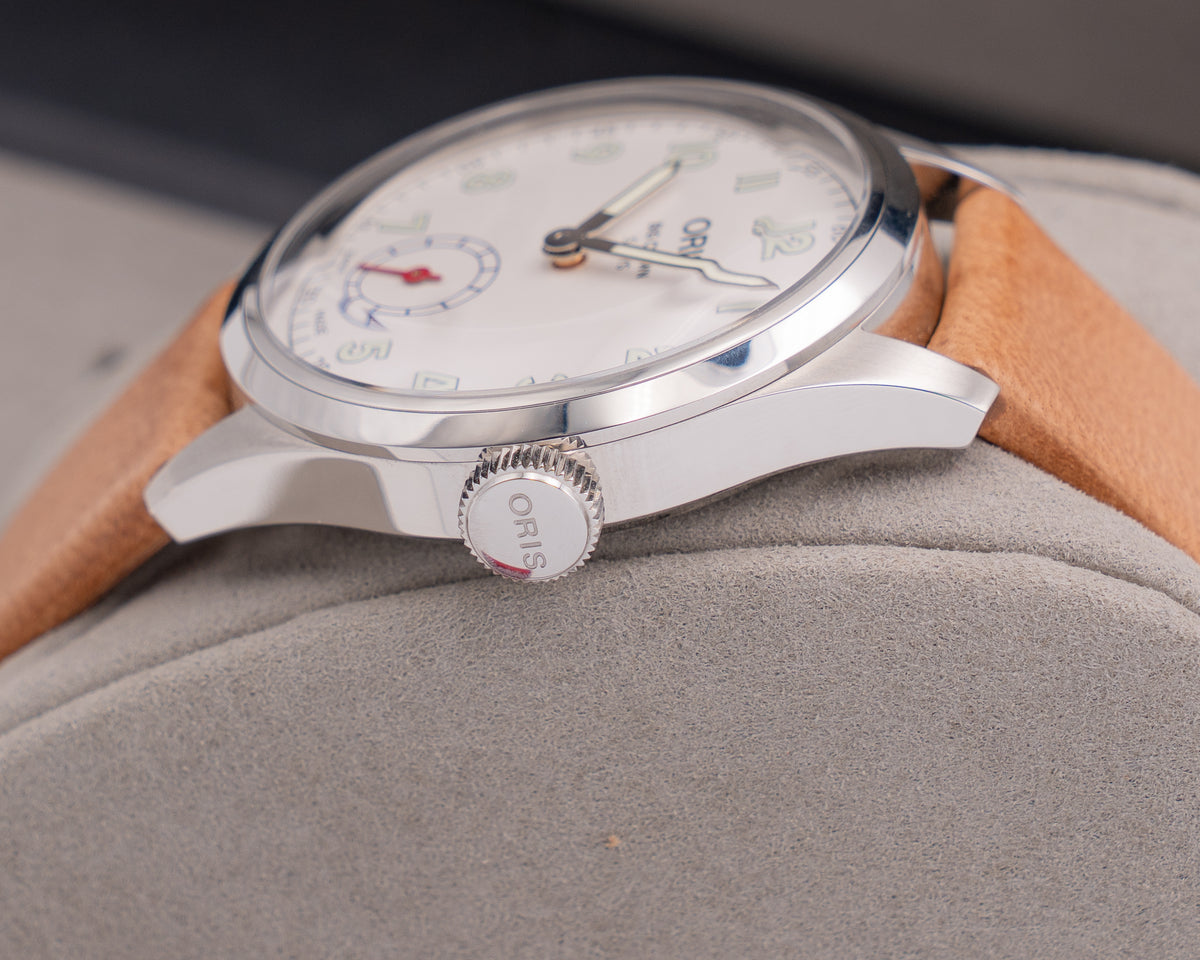 UNWORN STICKERED Oris Big Crown Wings of Hope Limited Edition 40mm White Dial Leather