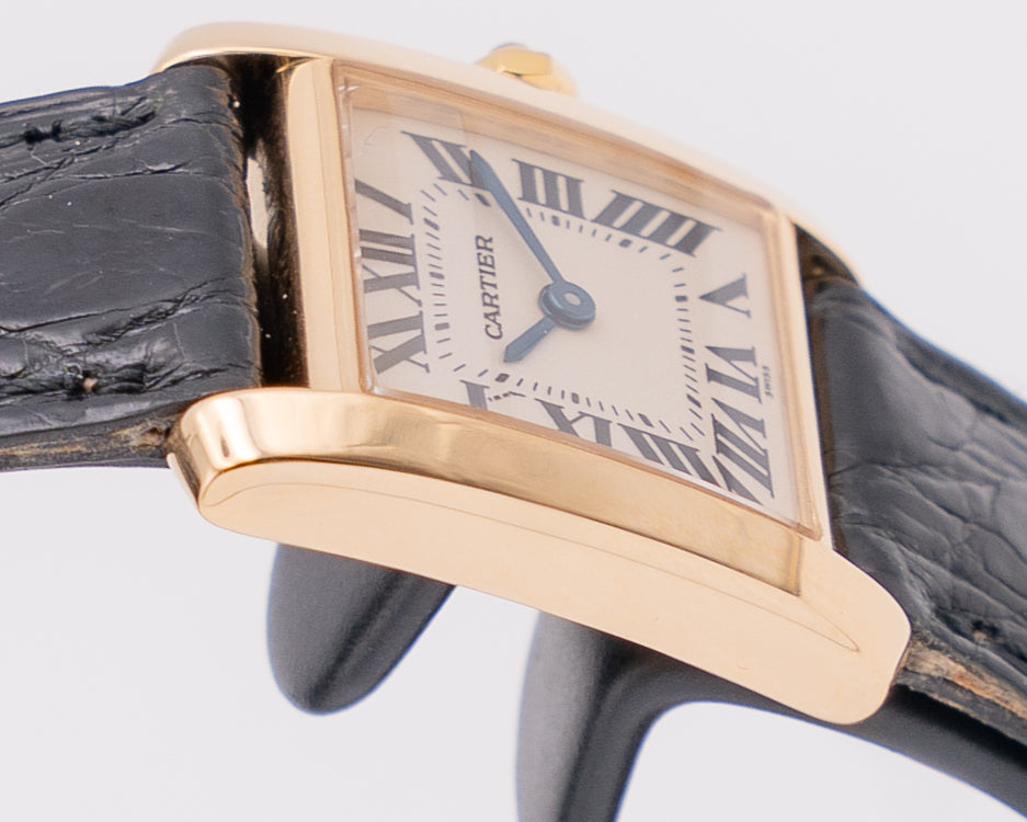 Cartier Tank Francaise 20mm W5000256 Yellow gold on Leather