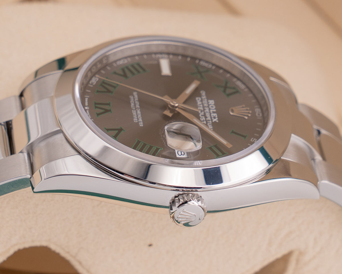 Rolex Datejust 41mm 126300 Wimbledon Dial Smooth Oyster