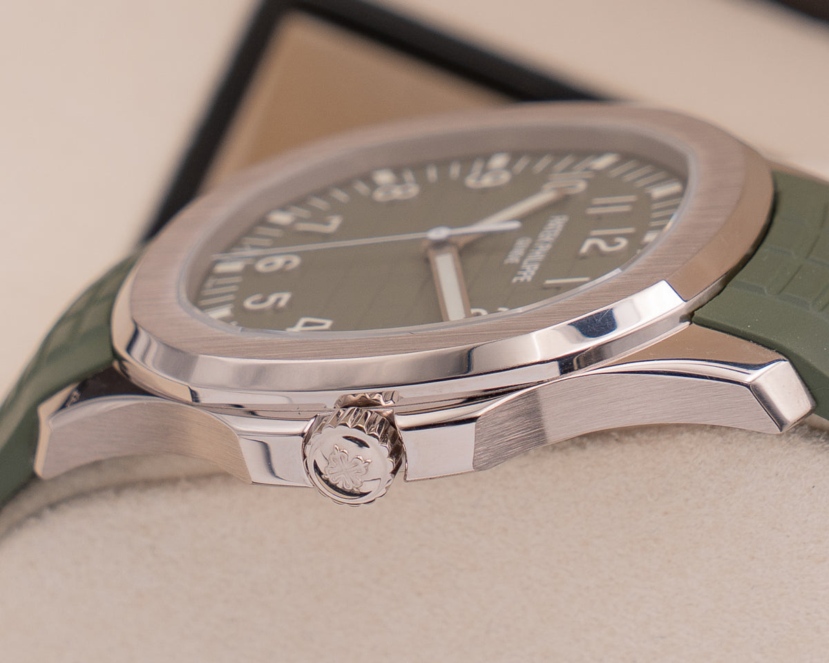 Patek Philippe Aquanaut 42mm 5168G-010 White Gold Khaki Green Dial 2021