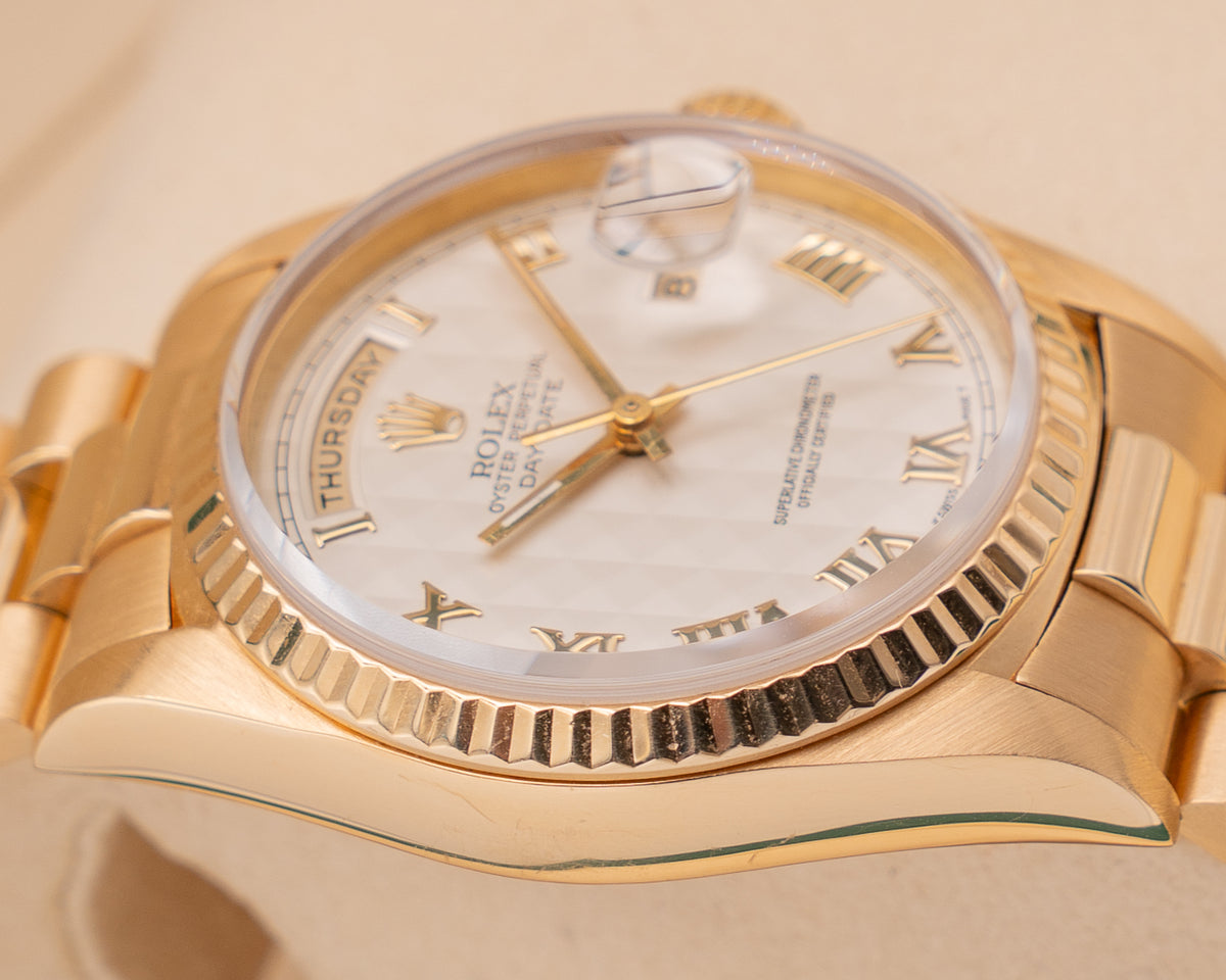 Rolex Day Date 36mm 18238 Gold Pyramid Dial 1990