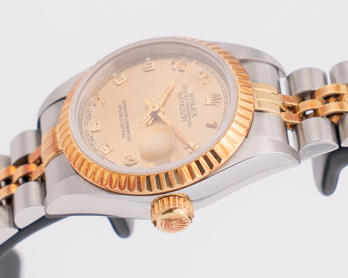 Rolex Datejust 26mm 69173 Two Tone Fluted Champagne Dial On   Jubilee 1998