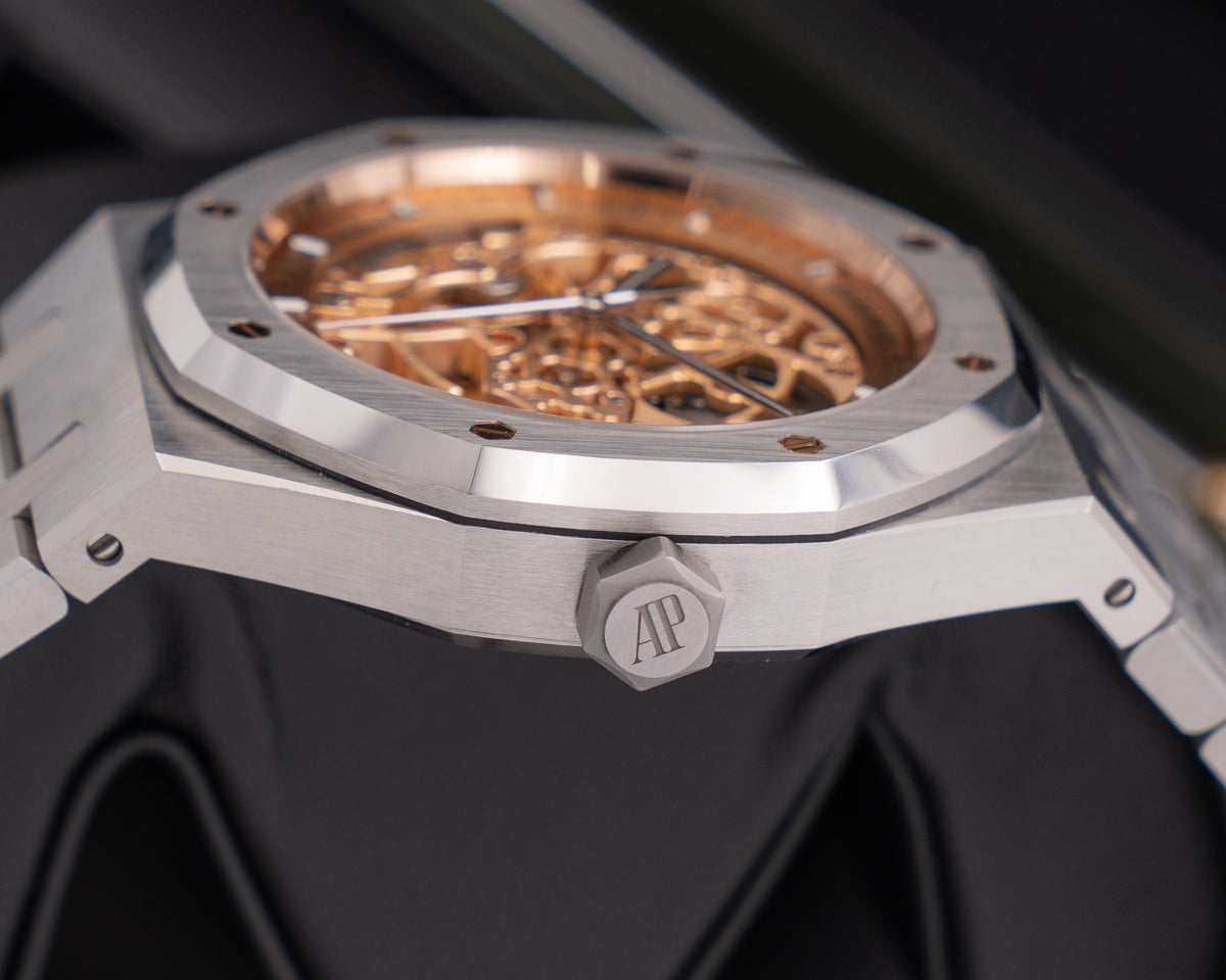 Audemars Piguet Royal Oak 41mm 15407ST Salmon Double Balance Wheel Open Worked