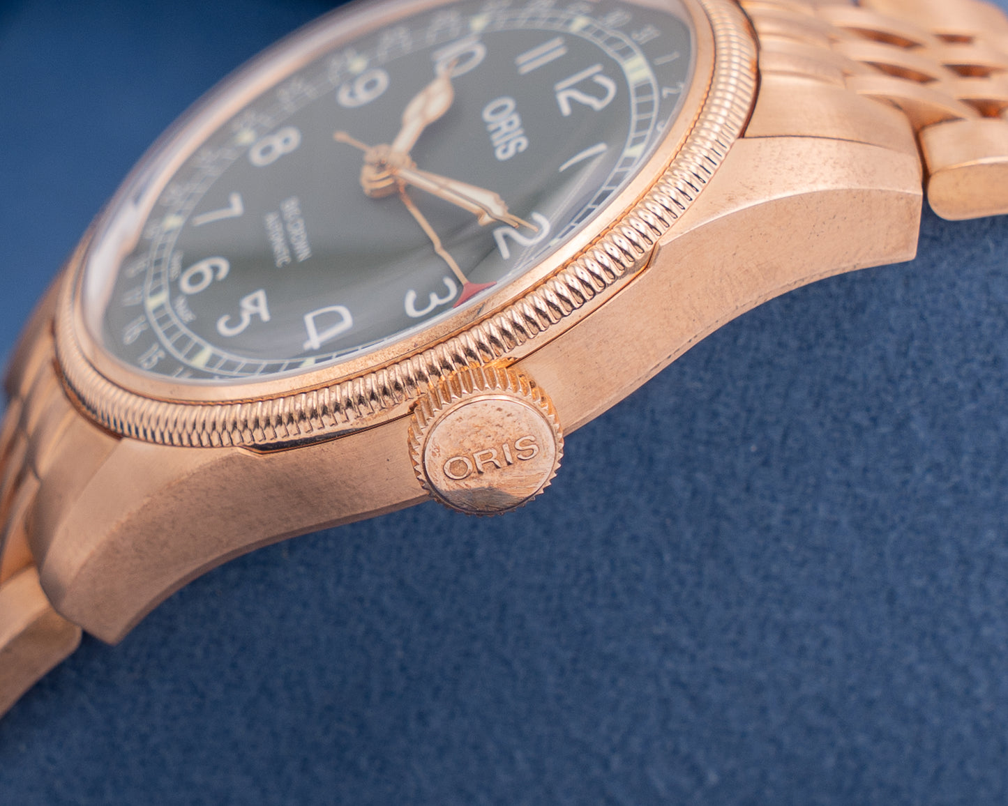 Oris Big Crown Bronze Pointer Date 40mm Green Dial Bronze Bracelet