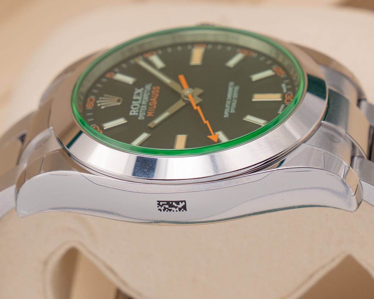 NEW OLD STOCK Rolex Milgauss GV 40mm 116400 Blacck Dial Green Crystal 2018