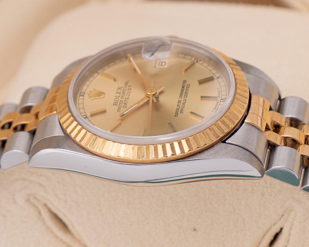 Rolex Datejust 31mm 68273 Fluted Bezel Two-Tone Jubilee Watch  Champagne Dial 2000