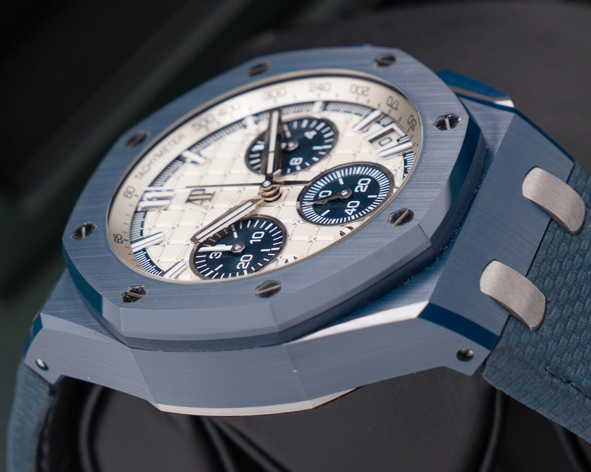 Audemars Piguet Royal Oak Offshore Chronograph 43mm 26420CD.OO.A029VE.01 Blue Ceramic Blue Textile strap