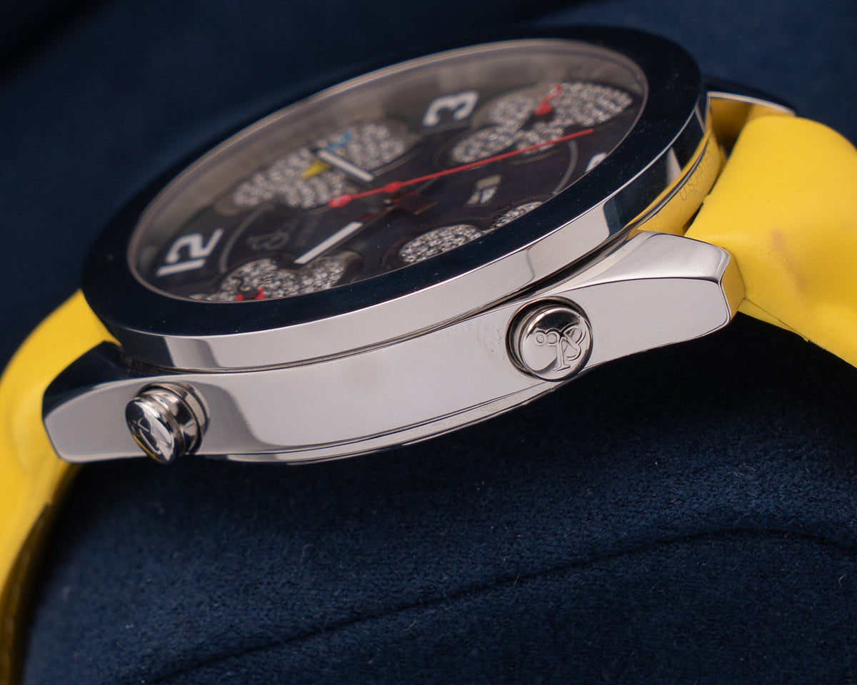 Jacob & Co Five Time Zone Mother of Pearl Diamond Flowers Yellow Strap