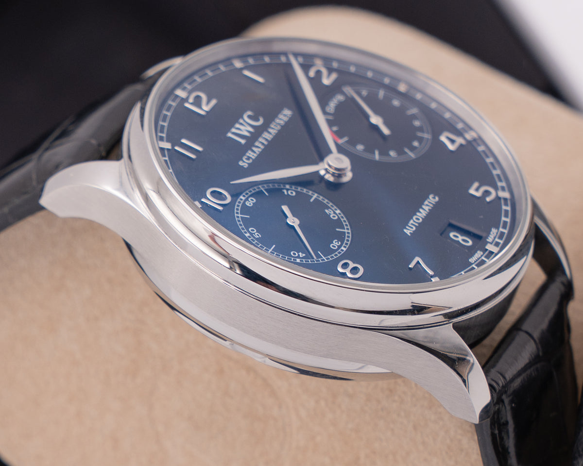 IWC Portuguese Automatic 42mm IW500109 Blue Dial date