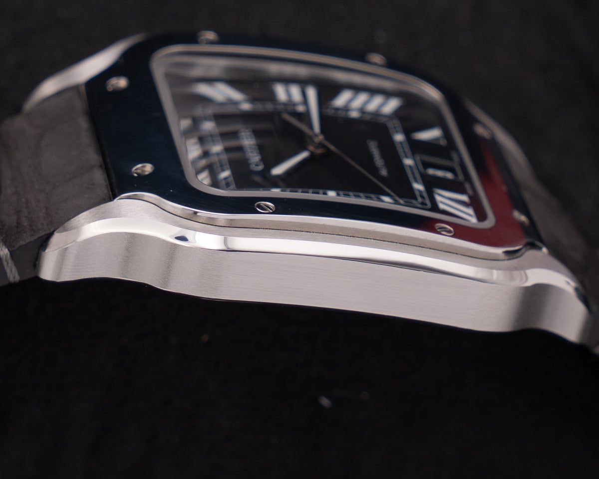 Cartier Santos Large 39mm WSSA0096 Black Dial Black Leather Strap 2025