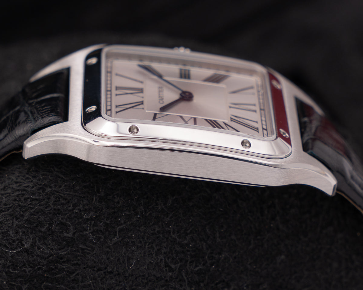 Cartier Santos Dumont 46.6mm WSSA0032 Silver Dial Black Strap 2024