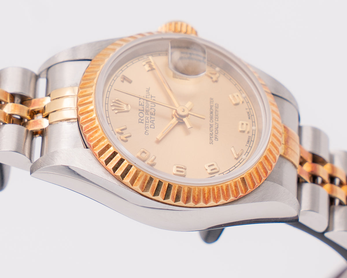 Rolex Datejust 26mm 69173 Two Tone Fluted Champagne Dial On   Jubilee 1998