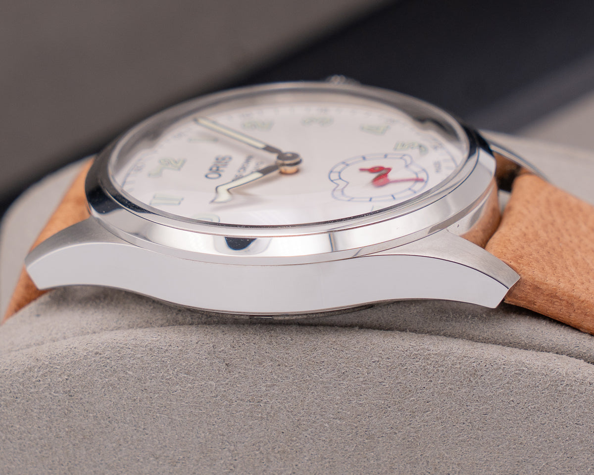 UNWORN STICKERED Oris Big Crown Wings of Hope Limited Edition 40mm White Dial Leather