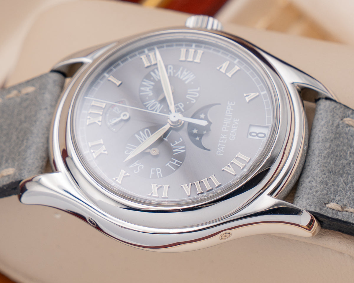 Patek Philippe annual calendar 37mm 5056P Grey Dial On A Grey Leather WYW Strap