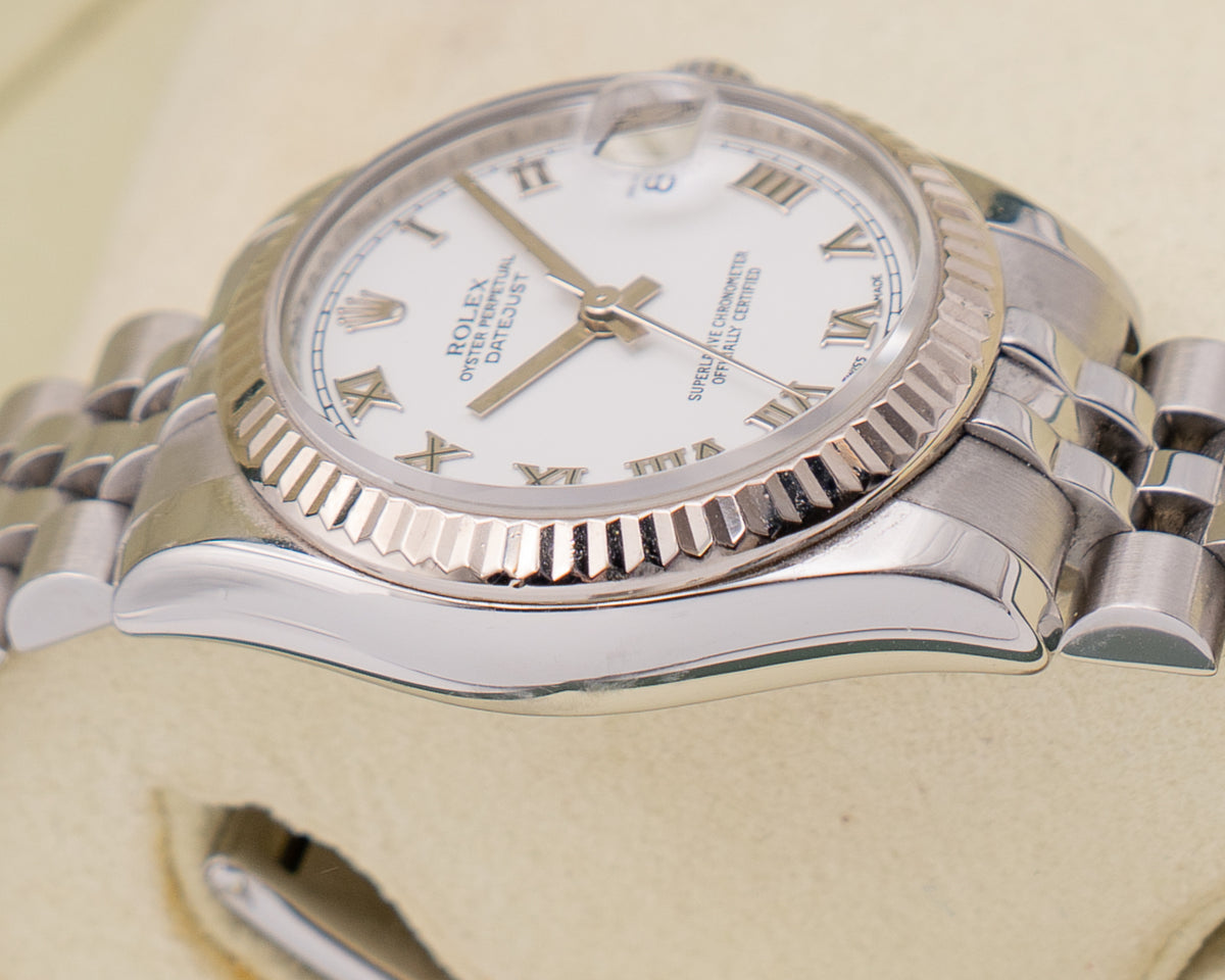 Rolex Steel and White Gold Datejust 31mm  178274 On Jubilee Open Date