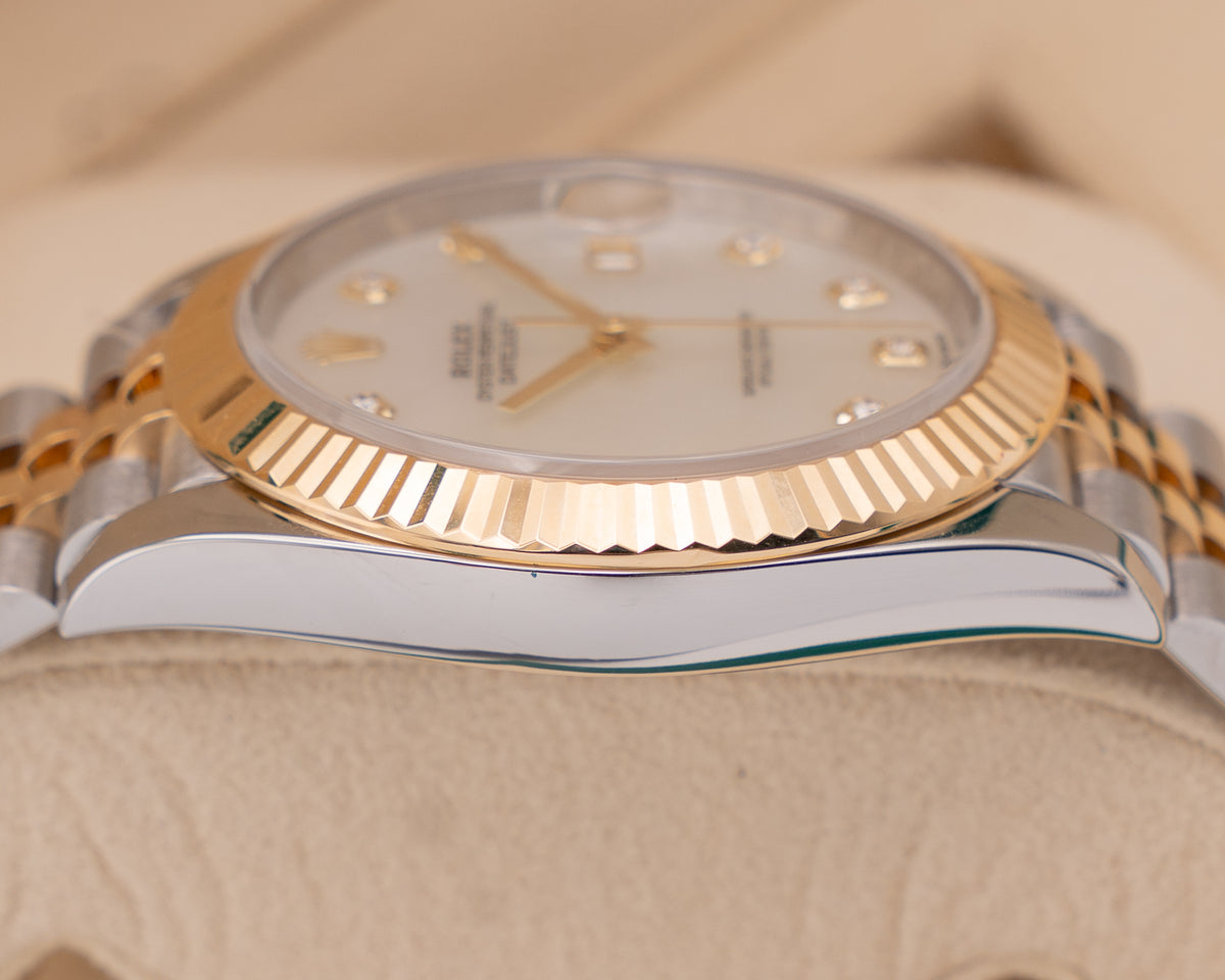 Rolex Datejsut 41mm 126333 MOP Diamond Dial Fluted Two Tone Jubilee 2019
