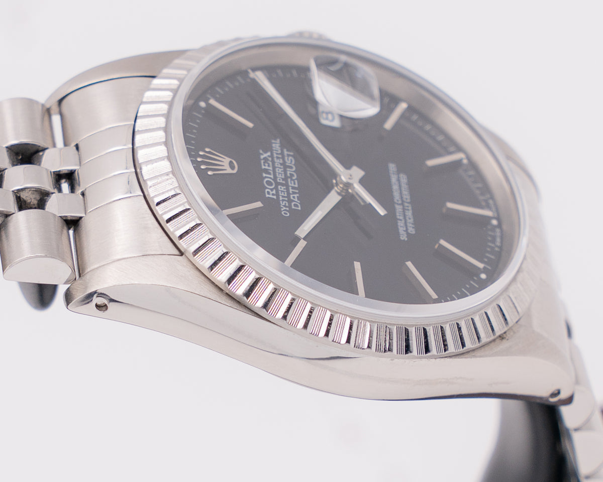 Rolex DateJust 36mm 16220 Black Dial On Jubilee 1990