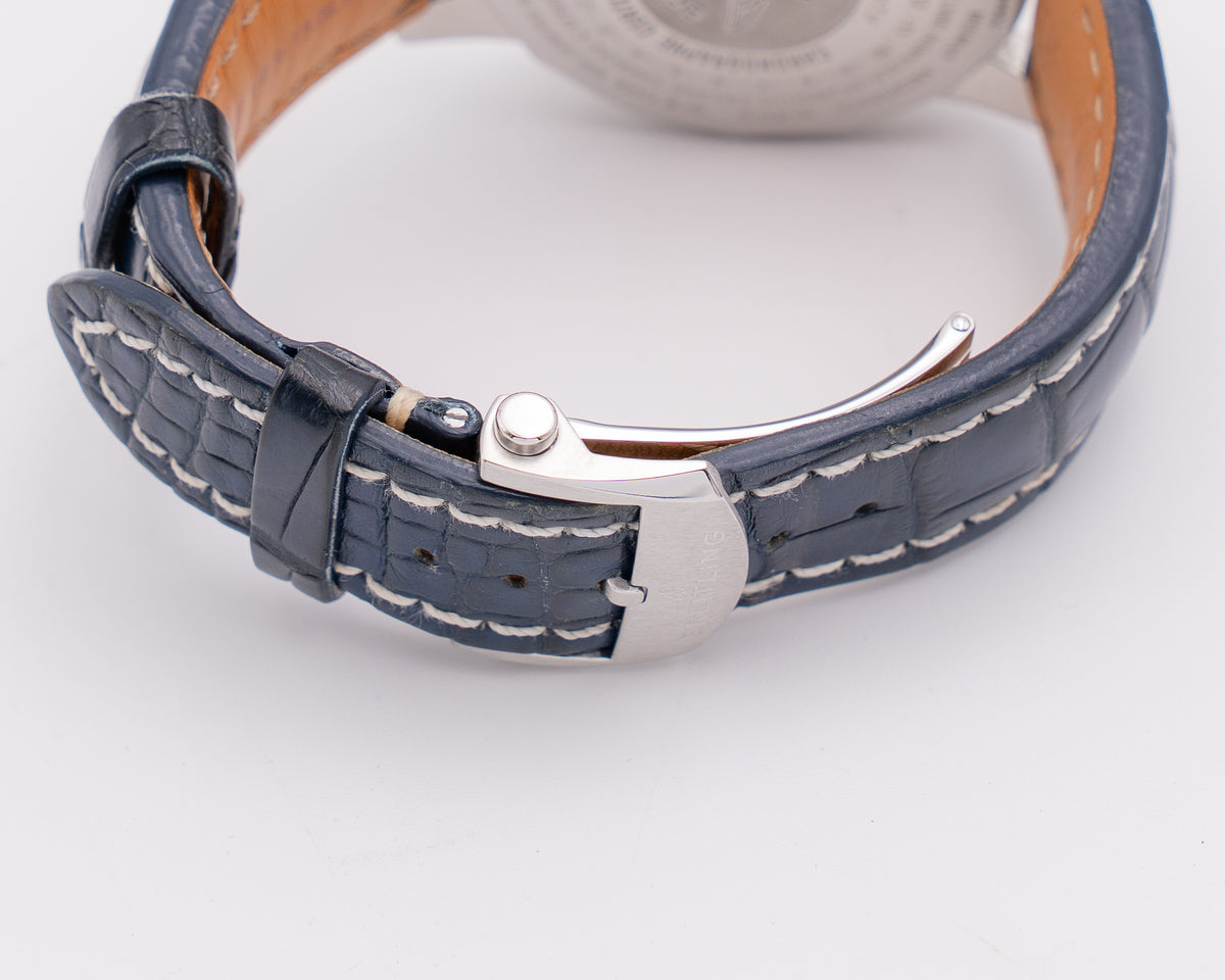 Breitling Navitimer 46mm a24322121c2a1 Chronograph GMT Blue Leather Strap 2019